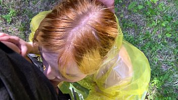 Preview 2 of Download Fuck Sister - b. in pvc raincoat sucks an swallow dick