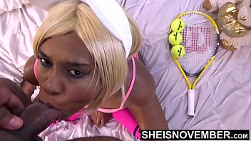Preview 4 of Dosa Manengi - HD This Older Man Cheated On His Wife With Me,  Because My Black Busty Natural Tits Were Bigger Then His Spouse,  After Losing Tennis Match Game. Cute Slut Sheisnovember Hardcore Riding His Horny Big Cock During Sex by Msnovember