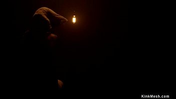 Preview 2 of Hd Prnu Xxx - Blindfolded slave is locked in stocks