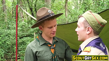 Preview 1 of Porno Anime - Gay scouts Dylan Tides and Logan Cross having RAW gay sex in tent! Dylan Tides tops the insatiable bottom Logan Cross who begs his friend to fuck him harder!