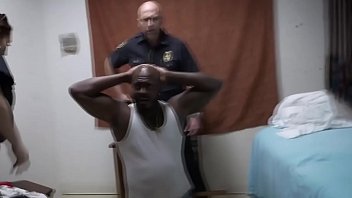 Preview 1 of Curvy Tita Shower - Black stud is receiving a sweet blowjob from two big titty MILF cops!