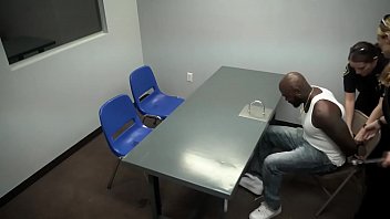 Preview 1 of Young Mom Sex New Video Hdcom - Big black stud is taken into custody to get his BBC sucked and banged.