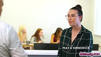 Preview 1 of Two Dog Fuck Woman Hard - Aroused teens focus pleasuring each others pussies intead of the porn video on the screen