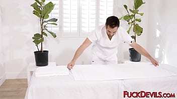 Preview 1 of Bad Sex Romantic - FuckDevils.com - Alluring girl pleasures masseur with oral skills and then fucks