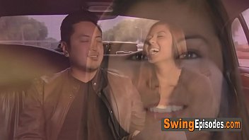 Preview 2 of Woodman Gangbang Deepthroat - Hot swinger threesome with an amateur swinger Asian couple!