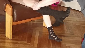 Preview 4 of Pornnovie - Boot socks &amp_ feet sniffing for my dominant mistress pt1 HD