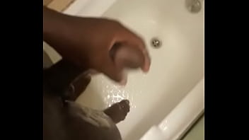 Preview 4 of Grare Video - Blaq panther, nolly porn am playing with my big blaq dick in the bathroom