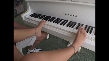 Preview 1 of Angel Dark Prostate - Pretty blonde licks his cum off her cute feet