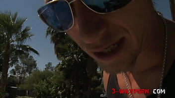 Preview 1 of Femdom Golden Showers - 3-Way Porn - Super Hot Amateur Threesome by the Pool