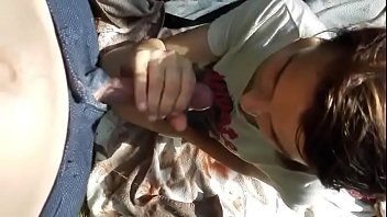 Preview 1 of Anasras8a Lux - Young girlfriend gets a huge facial after sucking dick outdoor