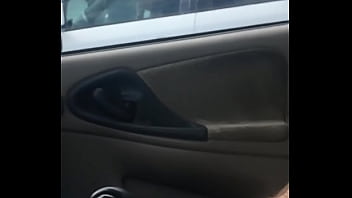 Preview 1 of Bokep Tante Baju Merah - Public dick flash in car