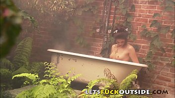 Preview 1 of Teacher Gives Fuck - Lets Fuck Outside - Milf Faith Leone Xart in a Bath Outside