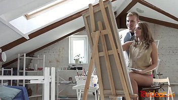Preview 1 of Us Grail Xxx - 18videoz - Beautiful painter Sofi Goldfinger trying anal