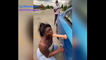 Preview 4 of Milf Sex Porn Toy - Thot got caught outside with dildo