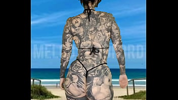 Preview 4 of Znzz Sex Com - Milf Micro Bikini Modelling on the Beach