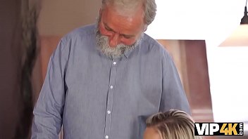 Preview 1 of Xvideos Snuff - VIP4K. Pretty blonde with perfect body makes love to old dude