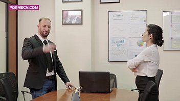 Preview 1 of Maha Wolf - FOR WOMEN ( focused on male ) The young new boy of the offices have a real big cock and fucks rough with the milf boss by PORNBCN 4K