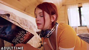 Preview 1 of Son Fuked His Mom After Massage - Caught Fapping - Shy Redhead Lesbian Caught Diddling Her Clit