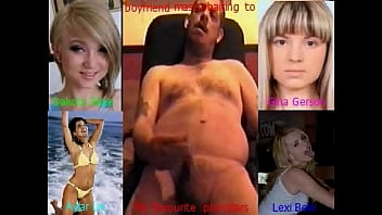 Preview 2 of Girls Msaj - male mark wright gets his girlfriend to make this tribute video of his fav four pornstars as he plays with his cock he shoots a cum load naked while thinking hes getting fucked by them
