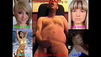 Preview 3 of Girls Msaj - male mark wright gets his girlfriend to make this tribute video of his fav four pornstars as he plays with his cock he shoots a cum load naked while thinking hes getting fucked by them