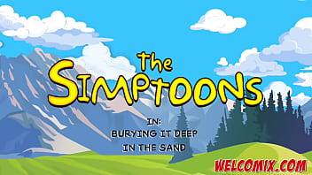Preview 1 of Ssc Share - Burying it deep in the sand! Cheating on her husband on the beach! Simpsons comics