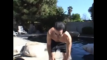 Preview 1 of Sister Angela - Ebony slut with saggy tits Skyy gets fucked by the pool