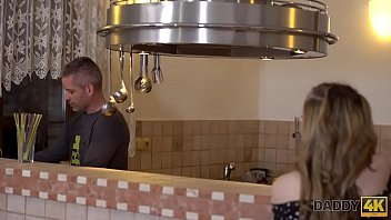 Preview 1 of Mom And Son Xxx Bule File - DADDY4K. Skinny Peach spricht Russisch mit BFs Vater,  dann ficken sie