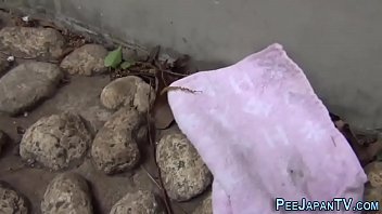 Preview 2 of Masturnasi Creampie - Japanese whore pissing outdoors