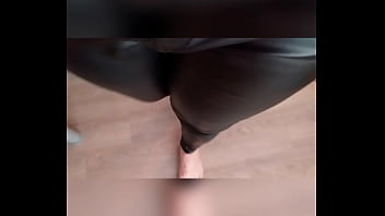 Preview 2 of Seachnylon Milf Anal - Walking in my wife Leather shiny pants