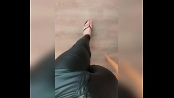 Preview 3 of Seachnylon Milf Anal - Walking in my wife Leather shiny pants