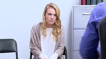 Preview 1 of Natal And - Gorgeous blonde shoplifters gag deep in the rough officer.