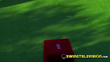 Preview 2 of Sex Buu - Oral sex in a pool party for a petite swinger babe infront of her husband.