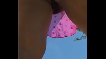 Preview 4 of All Tinny Girl - Upskirt delicious hot hairy pussy outside