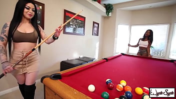 Preview 1 of Fight Oral - Best Pool Game! Lesbians Kris Riot &amp_ Harmonie Marquis Had A Lot Of Fun