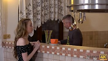 Preview 1 of A11 Sex Clips - DADDY4K. Skinny peach speaks Russian to BFs dad then they fuck
