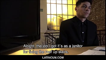 Preview 1 of School Girls Sex Gangbang - Young Amateur Straight Latino Boy Danny Paid Cash To Fuck Stranger POV