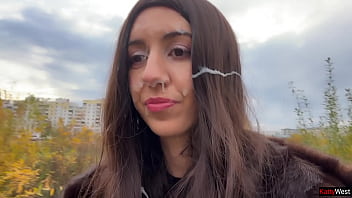Preview 4 of Teacher Student Xxx Bf - Stranger Came Massively On My Face In Car After Helping Fix It - Crazy Public CUMWALK
