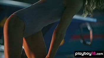 Preview 1 of Konoha Bdsm - Petite ukrainian teen swimmer presents her perfect body