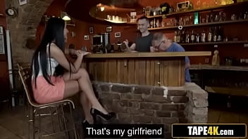 Preview 1 of Mini Xxxvideo - Caught in the Act at the Family Bar,  Beauty Couldn&#039_t Resist Her BF&#039_s Dad