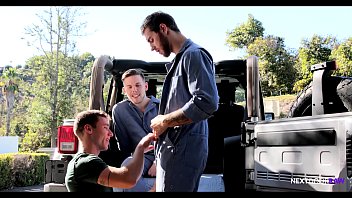 Preview 2 of Drunk Hookers - NextDoorRaw - Justin Matthews Pays Mechanics With Ass