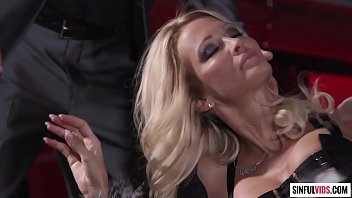 Preview 1 of Dvd Mia Khalifa - Jessica Drake double penetration threesome by the sport car - Divine Scene 1