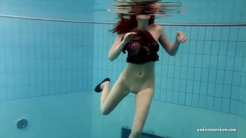 Preview 1 of Telugu Pron - Big tits brunette Mia underwater naked
