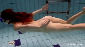 Preview 4 of Telugu Pron - Big tits brunette Mia underwater naked