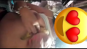 Preview 2 of Turban Lesbian - Mi mosita tocandose sus tetas en la cocina