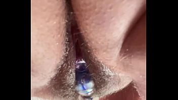 Preview 3 of Bandhak Bana Kar Sex - Up Close Hairy Pussy Glass Dildo Masturbation