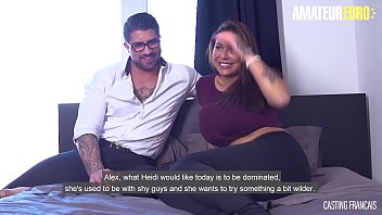 Preview 1 of Cum Inside Vagina - AMATEUR EURO - Muscle Guy Fucks On Casting With A Busty Super Hot Lady Heidi Van Horny