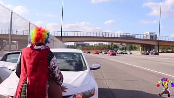 Preview 2 of Jenny Scordamaglis Kitchen - Gibby The Clown Fucks Juicy Tee On Atlanta&rsquo_s Most Popular Highway