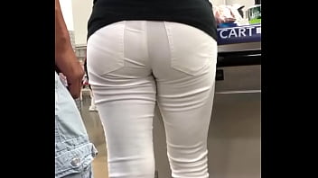 Preview 3 of Cumming In Her Forcefully - Culitos en pantal&oacute_n blanco 4