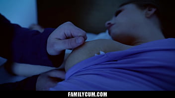 Preview 1 of Bethany Skye Lesbian - Pervert Stepson Touches His Hot Stepmom While She&#039_s Asleep - Familycum
