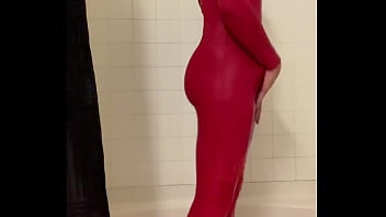 Preview 4 of 15 Seconds Cum Handjob - Round ass teen in little red dress